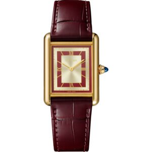 TANK LOUIS CARTIER, LARGE, HAND WOUND, YELLOW GOLD, LEATHER