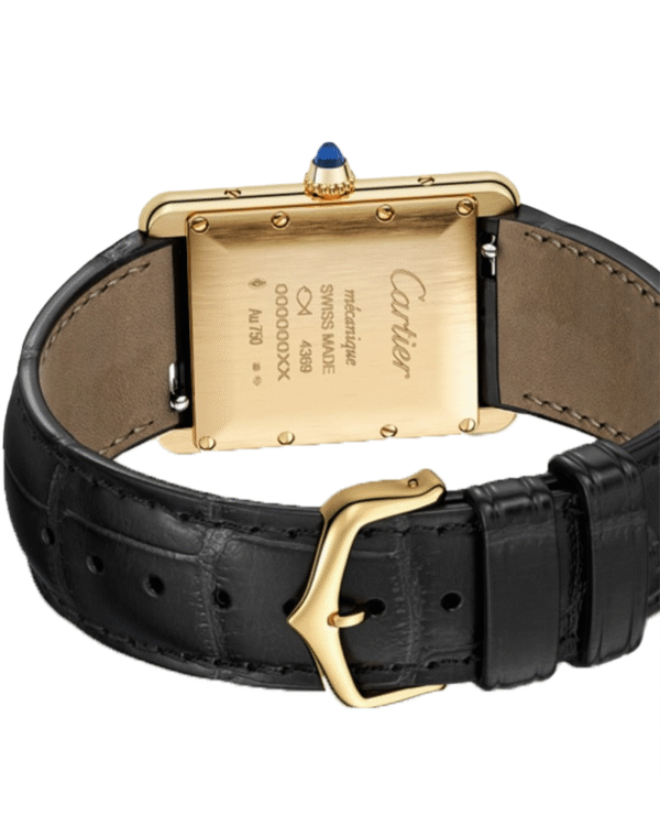 TANK LOUIS CARTIER, LARGE, YELLOW GOLD, BLACK LEATHER - Image 3