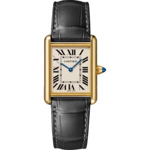 TANK LOUIS CARTIER, LARGE, QUARTZ, YELLOW GOLD, LEATHER