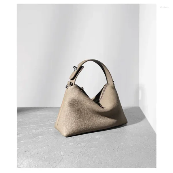 Khaite Medium Lina Grain Leather Hobo Bag - Image 5