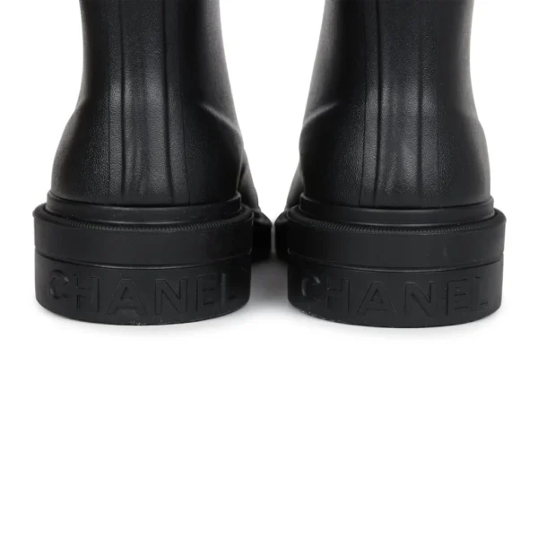 Chanel Black High Caoutchouc CC Boots EU 41 - Image 4