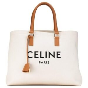 Céline White Celine Horizontal Cabas Tote