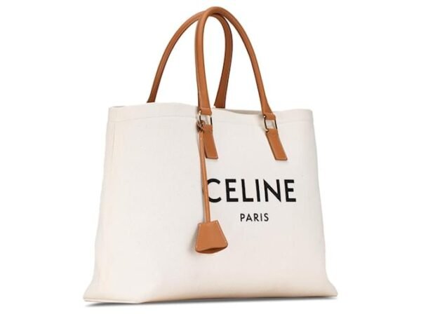 Céline White Celine Horizontal Cabas Tote - Image 2